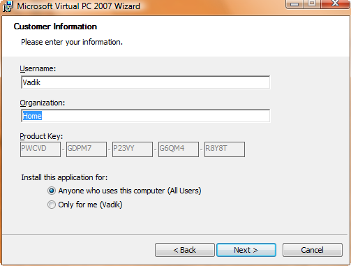 Virtual PC 2007