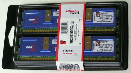 Kingston HyperX PC2-6000 CL4 2 x 512 Mb (KHX6000D2K2/1G)
