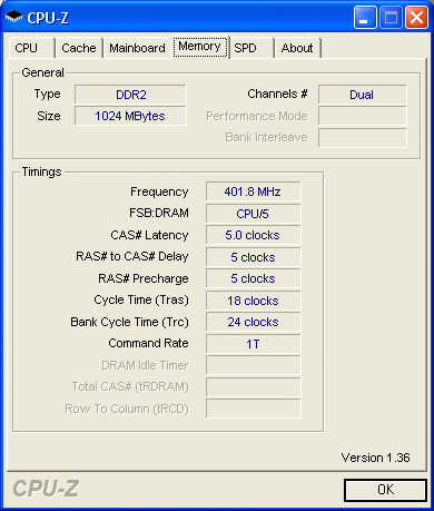 CPU-Z DDR2-800  Athlon 64 AM2 
