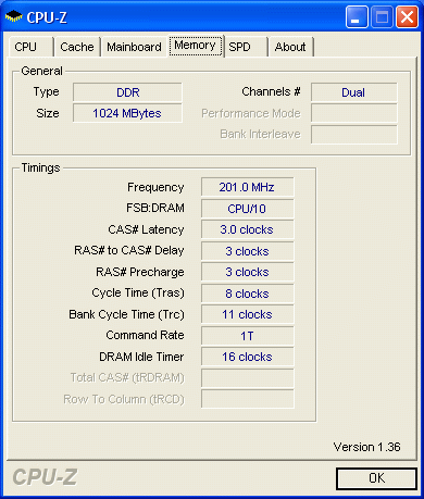 CPU-Z DDR-400  Athlon 64 939