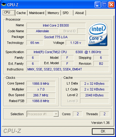 Intel Core 2 Duo E6300  E6400