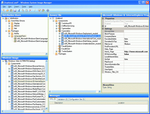 Рисунок 1 Windows System Image Manager