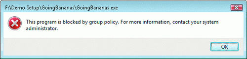 Рисунок 4 Приложение заблокировано групповой политикой (Group Policy)