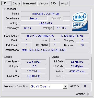  ASUS G1P:   Core 2 Duo T7400