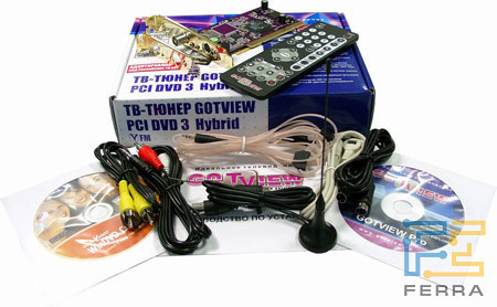 Комплект поставки тюнера Gotview PCI DVD3 Hybrid