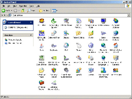 Классическая панель управления в Windows XP