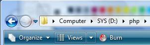 Панель управления в Windows Explorer из Vista
