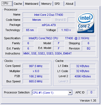   Intel Core 2 Duo T7400