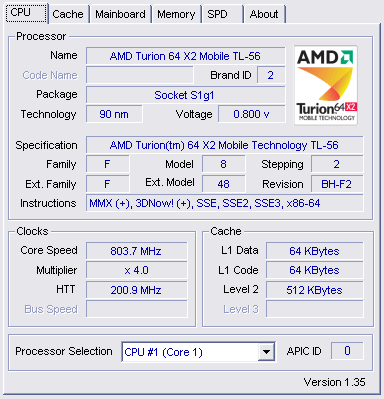 MaxSelect Mission G600:  AMD Turion X2 TL-56