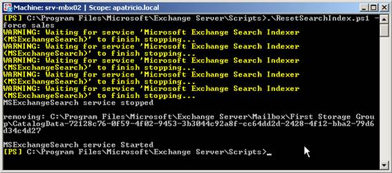  15:   Microsoft Exchange Search Indexer    EMS    