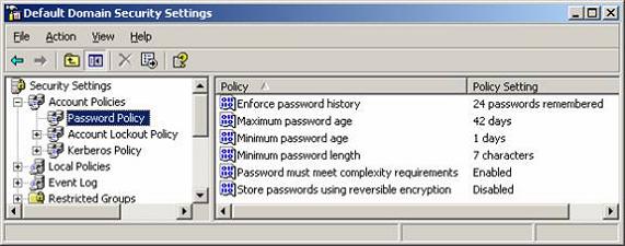  1:    (Password Policies settings)