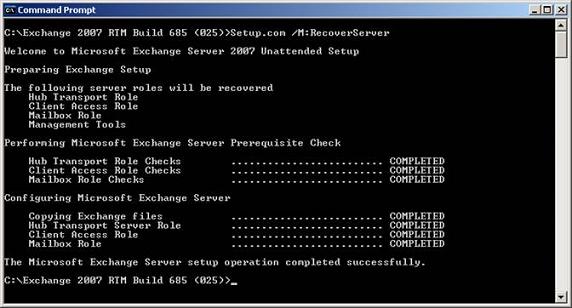  2:   Exchange 2007   RecoverServer