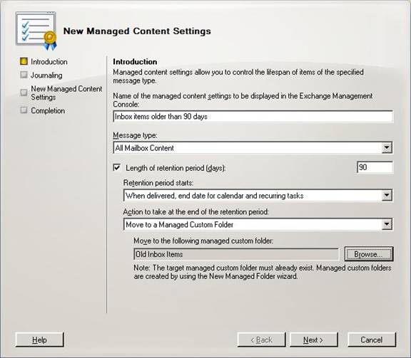  8:  Managed Content Settings