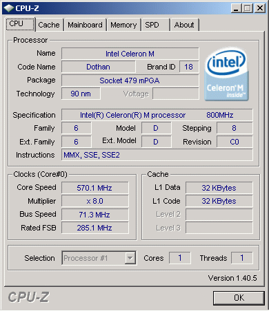 ASUS EEE PC 701:  Celeron M