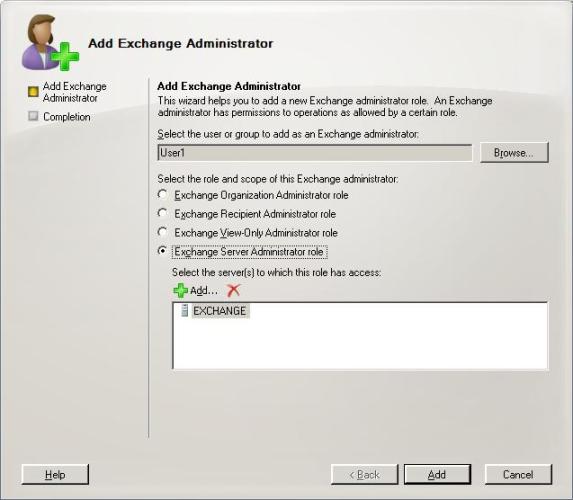  3:  Add Exchange Administrator    
