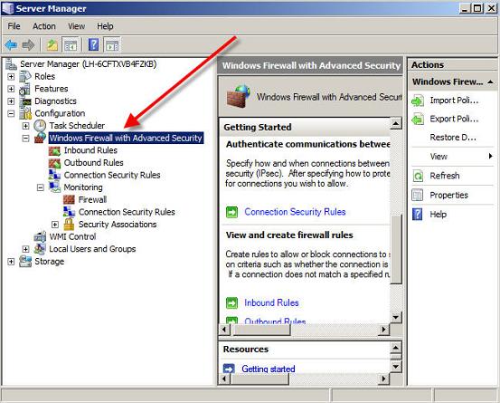  1:  Windows 2008 Server Manager