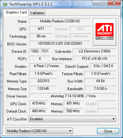  ATI Mobility Radeon HD 2300