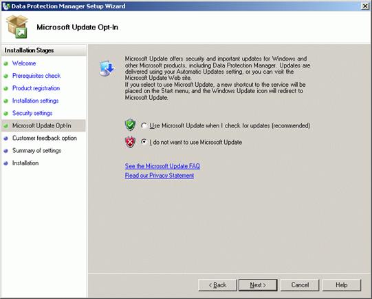  13: Microsoft Update Opt-in