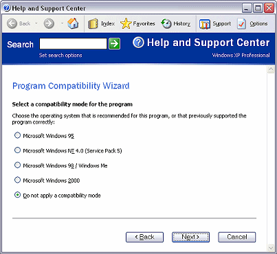 Program Compatibility Wizard